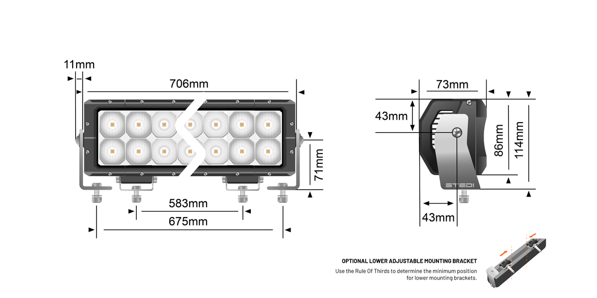LEDST4K-28-52L Stedi 28 Inch Double Row Light Bar | Genuine STEDI Product, image 15