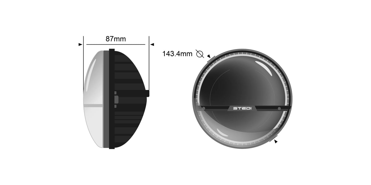 HMB-050-BND-30K Homage 5.75 Inch Black LED Headlight 3000K (Pair) | Genuine STEDI Product
