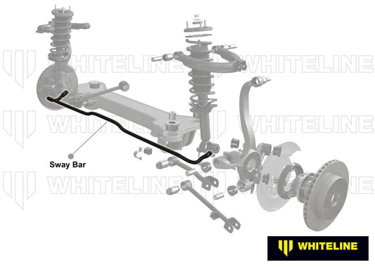 BMR60XXZ Whiteline Rear Sway Bar - 26mm 3 Point Adjustable to Suit Mitsubishi Galant HG, HH VR4 Awd | Genuine Whiteline Sway Bar - photo 2 of 5
