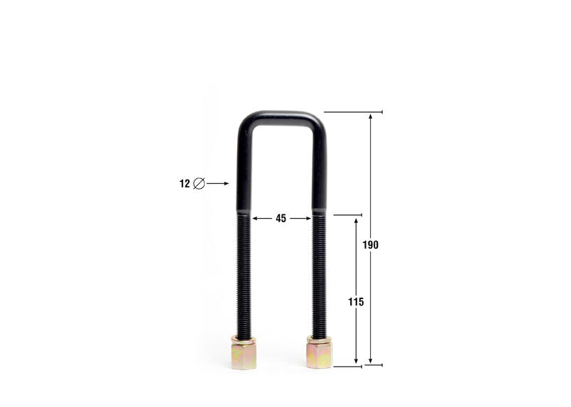 KUB100 Whiteline Universal U Bolts - ID=45mm, L=175mm, Thread=M12 - square top | Genuine Whiteline Suspension Component - photo 3 of 3