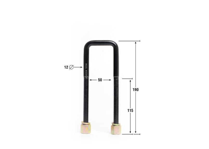 KUB101 Whiteline Universal U Bolts - ID=50mm, L=175mm, Thread=M12 - square top | Genuine Whiteline Suspension Component - photo 3 of 3