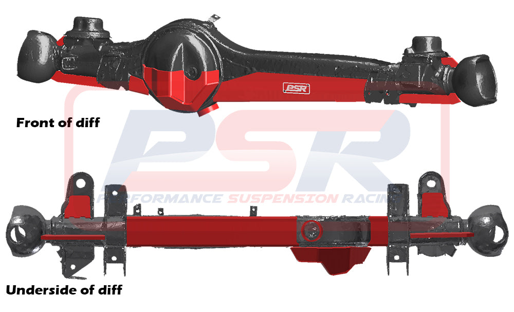 PSRLAN-085 PSR Toyota Landcruiser 70 Series Front Diff Brace and Center Guard Set (Complete weld on system) | Genuine PSR Diff Armour