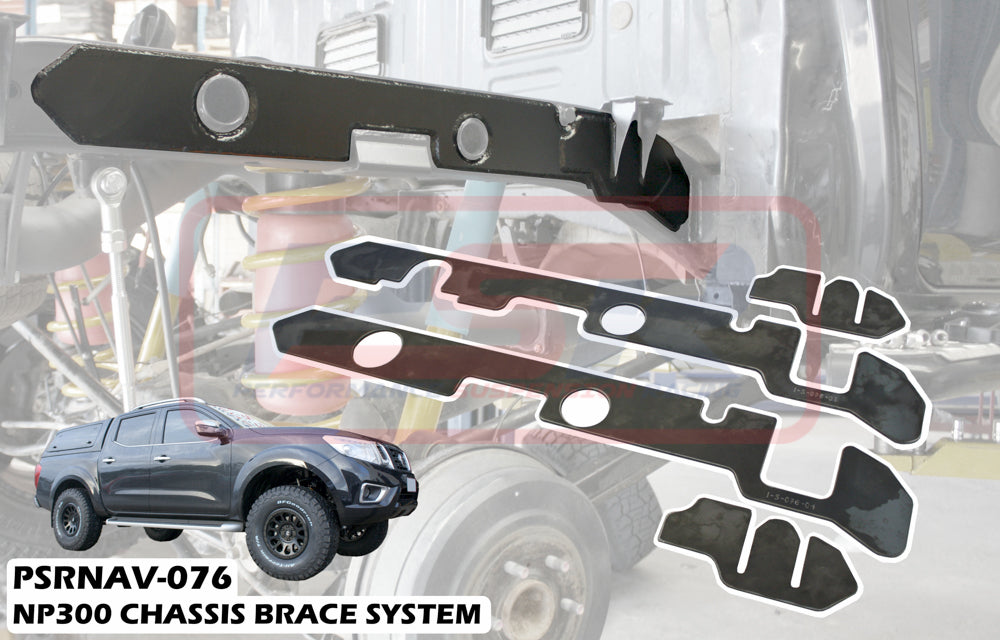 PSRNAV-076 PSR Nissan Navara NP300 Dual Cab Coil Rear Weld On Chassis Brace Kit (4 Plates) | Genuine PSR Chassis Brace