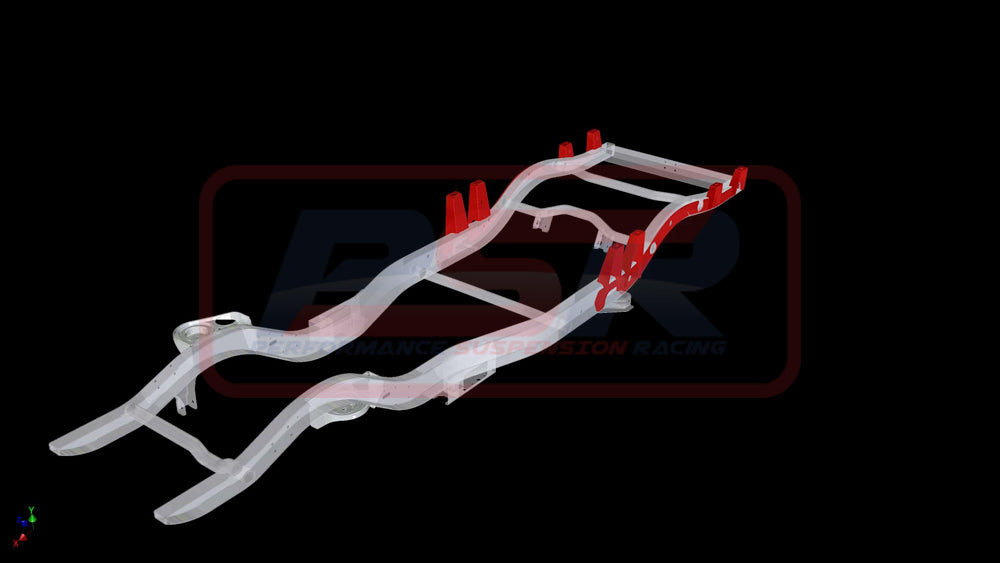 PSRPAT-088 PSR Nissan Patrol GQ-GU Coil Cab Ute External Heavy Duty Tray Mount System (Wagon to ute chassis conversion) (Standard Lower Arm) | Genuine PSR Chassis Brace