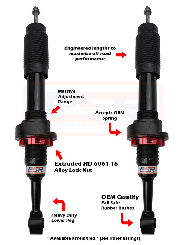 PSRSH-TTG-1501-PR Mazda BT-50 / Ford Ranger PX PSR TTG Front 2-5" Adjustable Shock Absorber - PAIR | Genuine PSR TTG Shock Absorber