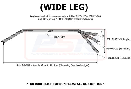 PSRUNI-089-KIT PSR Roof Top Tent NON Tilt Mounting Rail System (Baja Rack Style) | Genuine PSR 4X4 Accessory - photo 2 of 10