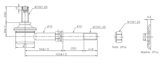 TRC4083 SuperPro Front Sway Bar Link to suit Hyundai & Kia | Genuine SuperPro Suspension Component - photo 2 of 2
