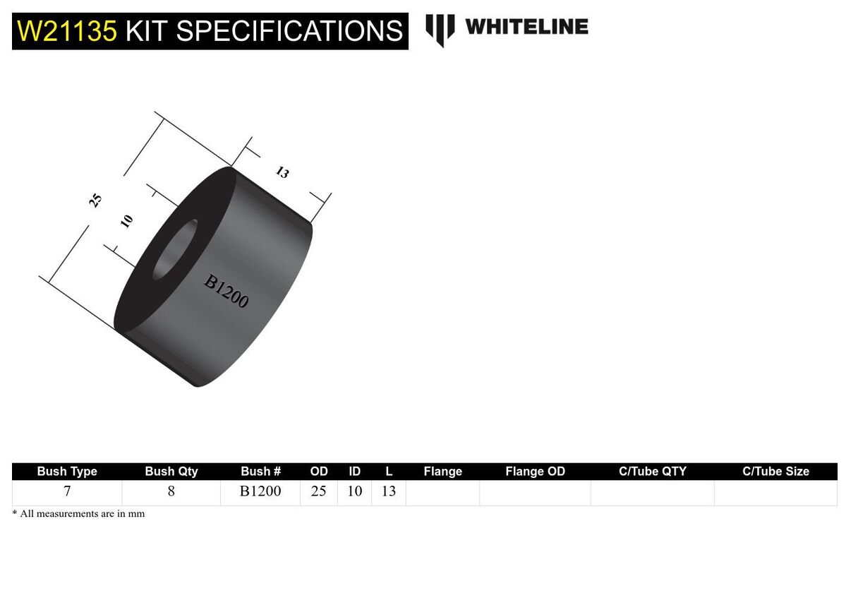 W21135 Whiteline Sway Bar Link - Bushing Kit to Suit Various Applications | Genuine Whiteline Suspension Component - photo 4 of 4