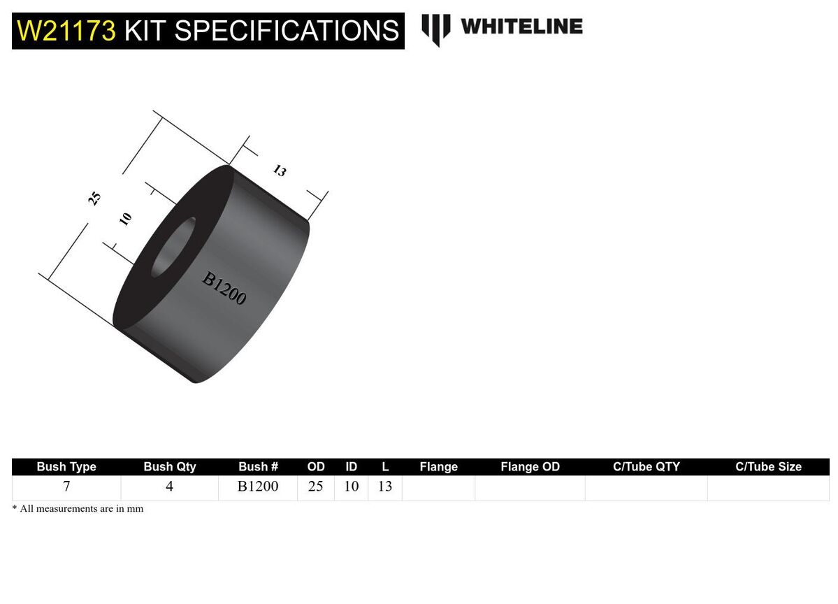 W21173 Whiteline Sway Bar Link - Bushing Kit to Suit Various Applications | Genuine Whiteline Suspension Component - photo 4 of 4