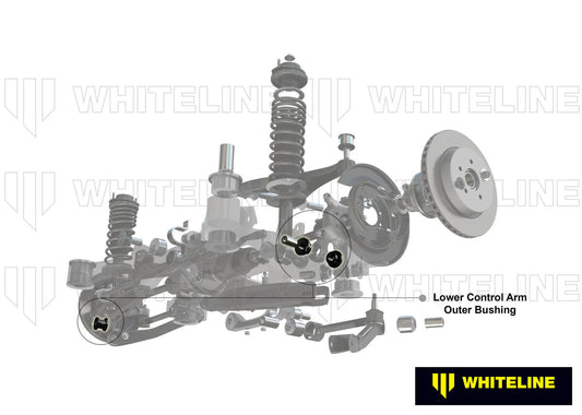 W62950 Whiteline Rear Control Arm Lower - Bushing Kit to Suit Mitsubishi Lancer Evo 4 5 6 7 8 9 | Genuine Whiteline Suspension Component - photo 2 of 6