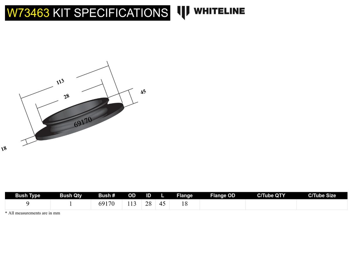 W73463 Whiteline Rear Coil Spring Pad - Upper Bushing Kit to Suit Jeep Wrangler JL | Genuine Whiteline Suspension Component - photo 5 of 5