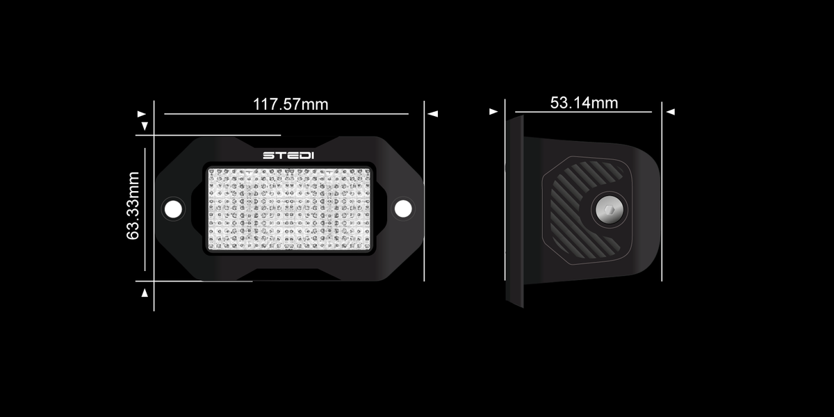 ST-04-G2-002 G2 Black Flush Work Light | Genuine STEDI Product