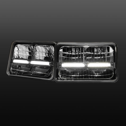 ST-45-HBI-641-PAIR Homage Rectangle 6x4 Inch LED Headlight with DRL & Integrated Indicator (Pair) | Genuine STEDI Product