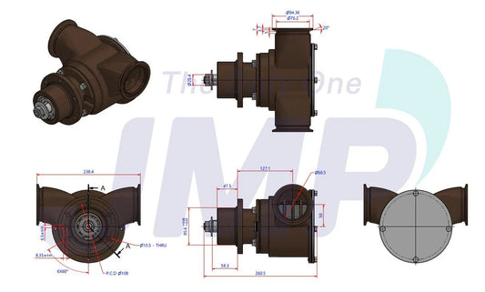 JPR-G6500 Aftermarket MTU Detroit Diesel Series 60 Seawater Pump 23535447, 23525200 | Sawley's Select Marine Parts