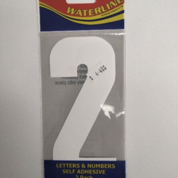 547252 Boat Number 2 White 6" Pack of 2 | Vessel Identification Stickers