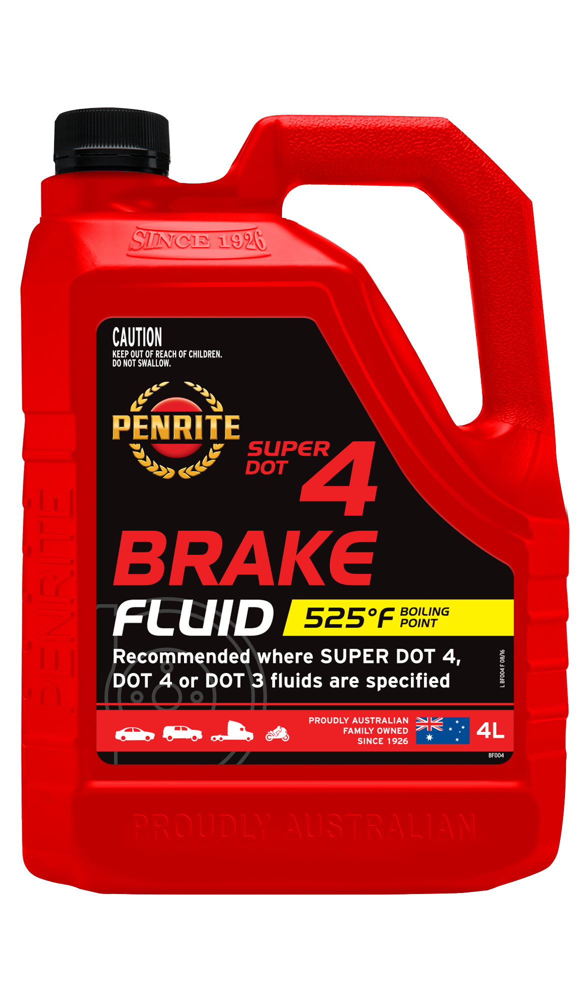 BF004 Penrite Brake Fluid Super DOT 4 4L | Genuine Penrite Lubricants