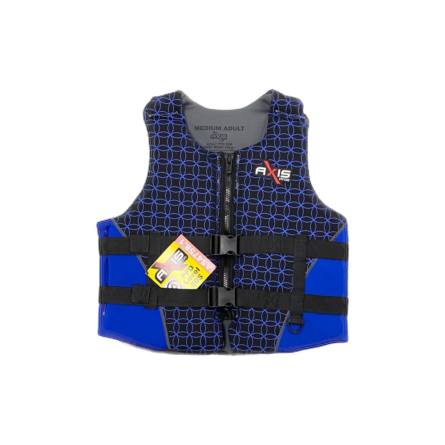 603466B Axis Neoprene PFD Level 50S M Adult Blue | Marine Safety Gear