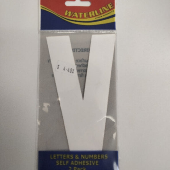 54725V Boat Letter V White 6" Pack of 2 | Vessel Identification Stickers