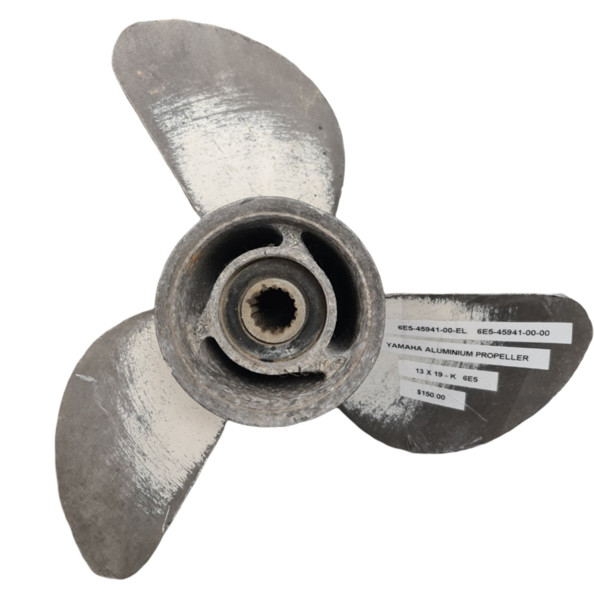 6E5-45941-00-EL 6E5-45941-00-00 Yamaha K Series 13 x 19 Aluminium Propeller – RH 15 Spline | Genuine Used Part