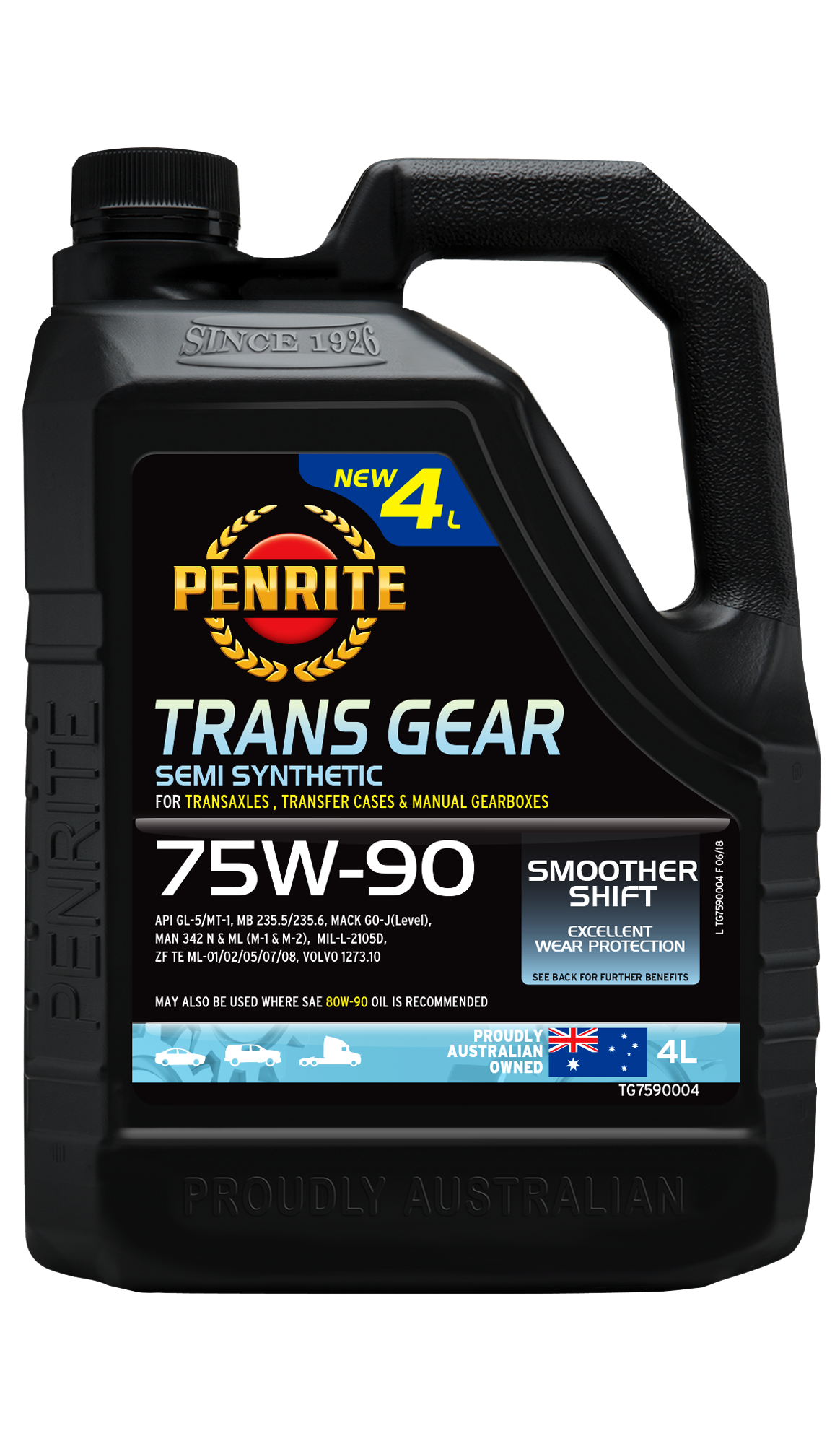 TG7590004 Penrite Trans Gear 75W-90 (Semi-Synthetic) 4L | Genuine Penrite Lubricants