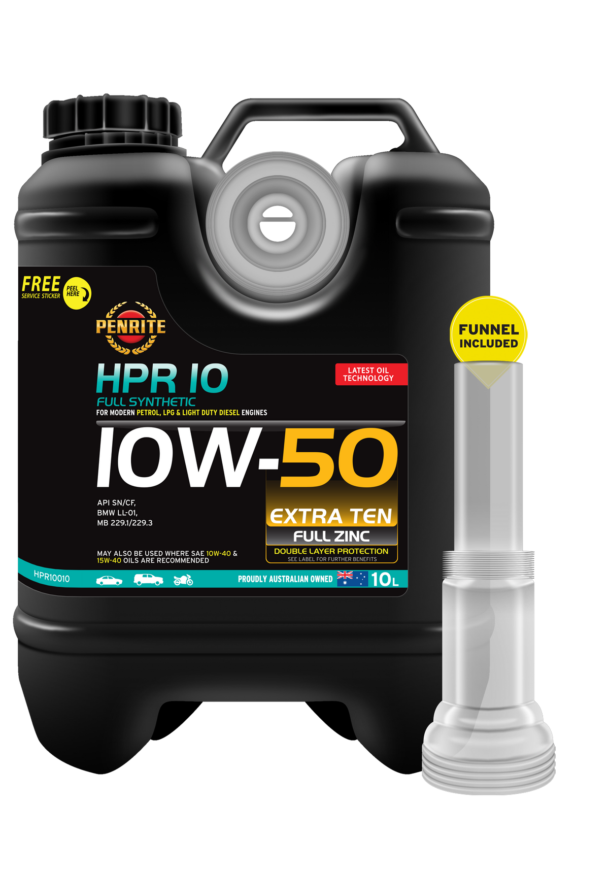 HPR10010 Penrite HPR 10 Full Synthetic 10W50 10L | Genuine Penrite Lubricants