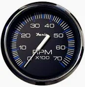204652 Faria Chesapeake Black 4" Tacho 7000rpm Outboard | Genuine Faria Gauge