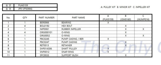 JPR-VP5090G Aftermarket Volvo Penta 4.3/5.0 GL-GS/Gi Seawater Pump 21255090 | Sawley's Select Marine Parts
