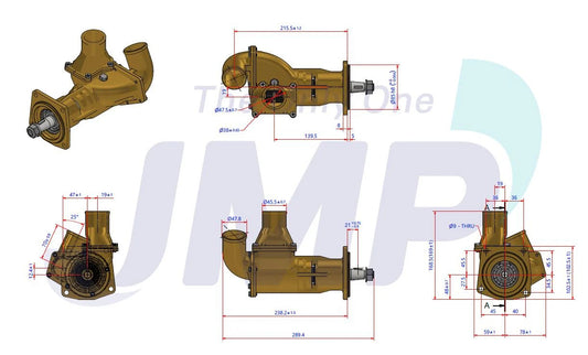 JPR-YM06LY3 Yanmar 6LY3-ETP/STP/UTPP Seawater Pump 119578-42501 Replacement