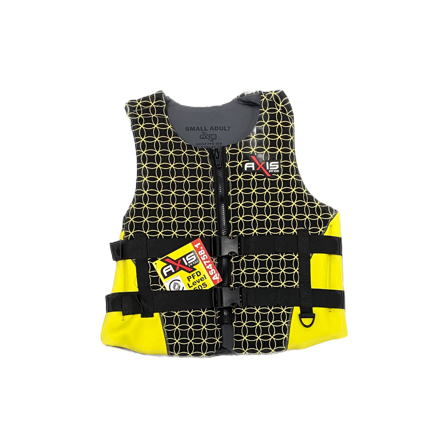603465Y Axis Neoprene PFD Level 50S S Adult Yellow | Marine Safety Gear