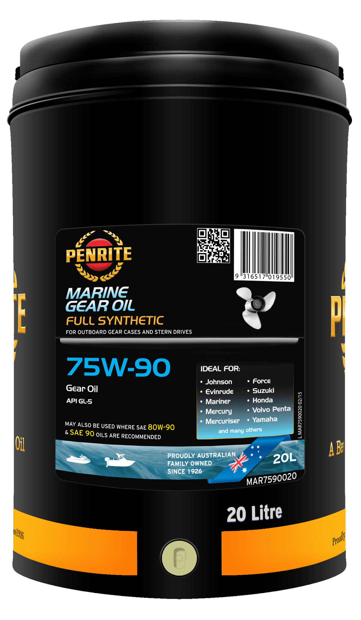 MAR7590020 Penrite Marine Gear Oil 75W-90 20L | Genuine Penrite Lubricants