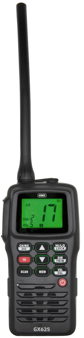 GX625 5/1 Watt Handheld VHF Marine Radio | Genuine GME Electronics