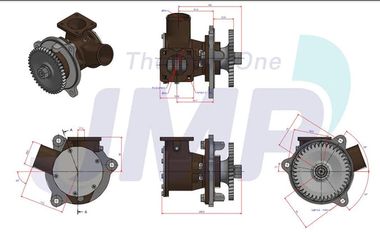 JPR-VP0110DA Aftermarket Volvo Penta D11A Series Seawater Pump 21219723 | Sawley's Select Marine Parts