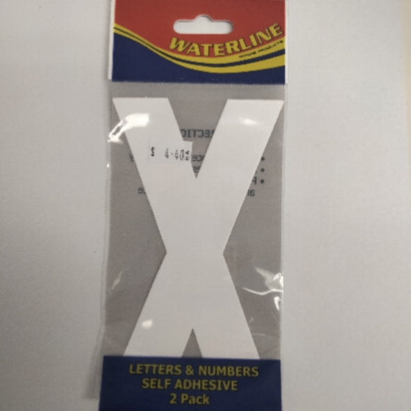 54725X Boat Letter X White 6" Pack of 2 | Vessel Identification Stickers