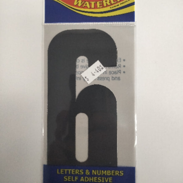 547216 Boat Number 6 Black 6" Pack of 2 | Vessel Identification Stickers