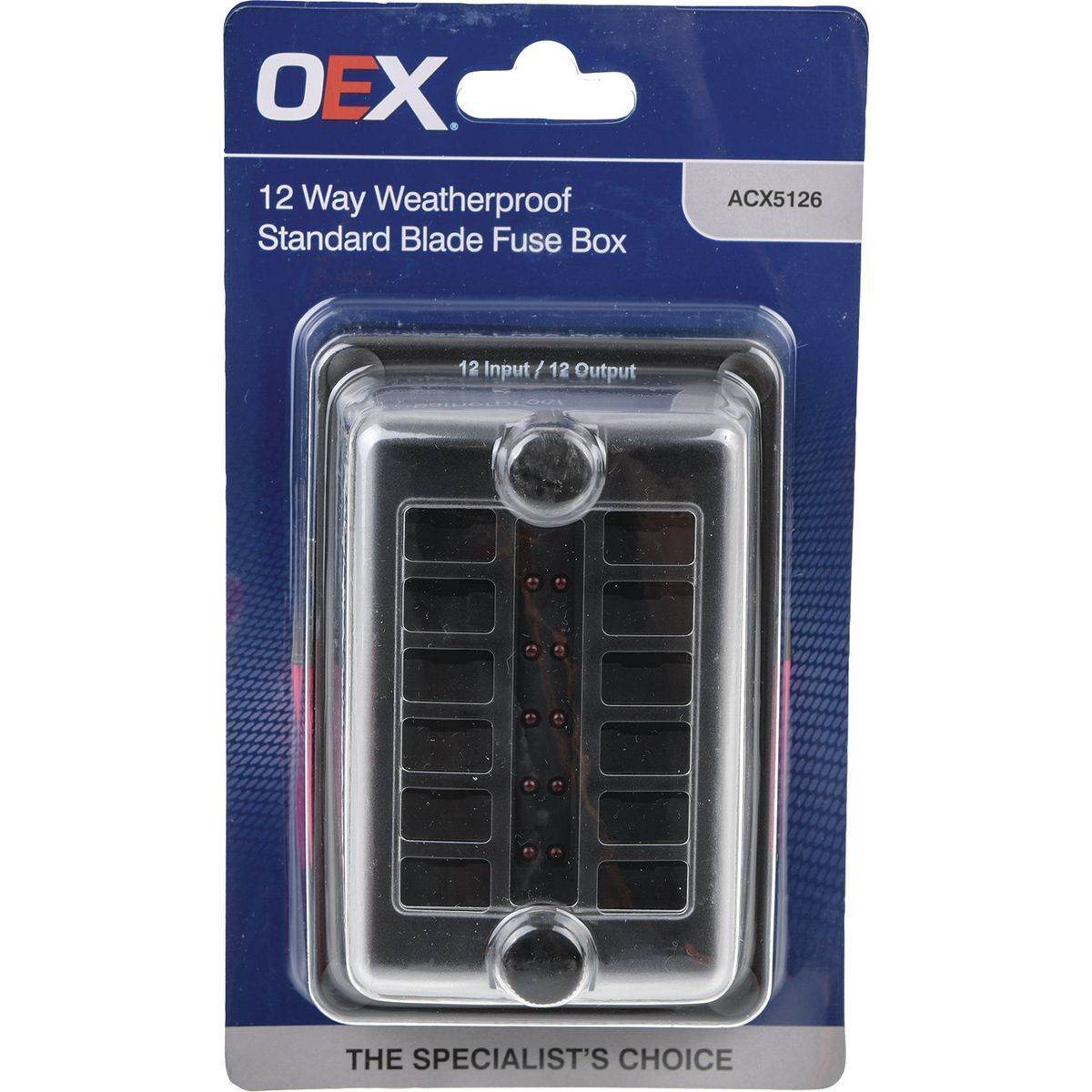 ACX5126 12Way Std Blade Waterproof Fuse Box