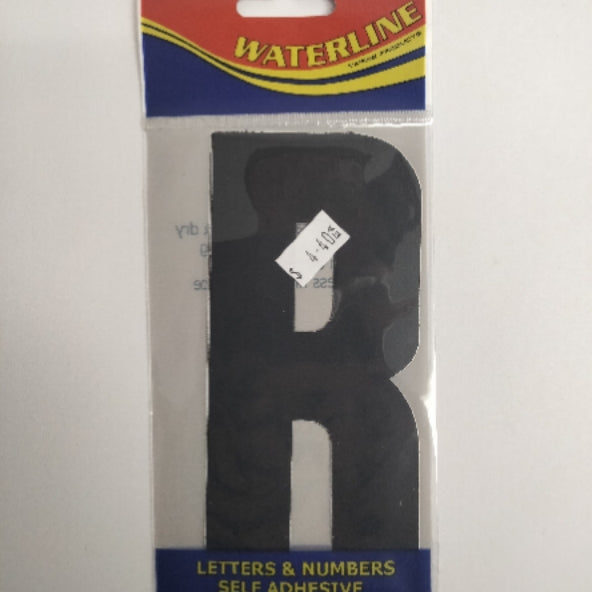 54721R Boat Letter R Black 6" Pack of 2 | Vessel Identification Stickers