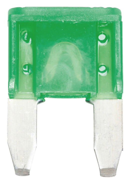 0731300301 Flat blade fuse MINI Silver-Green 30A Each Fuse | Genuine Wurth Product