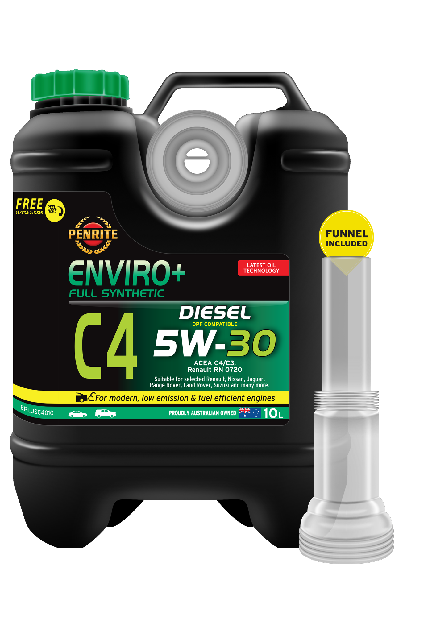 EPLUSC4010 Penrite Enviro+ C4 5W30 Full Synthetic 10L | Genuine Penrite Lubricants