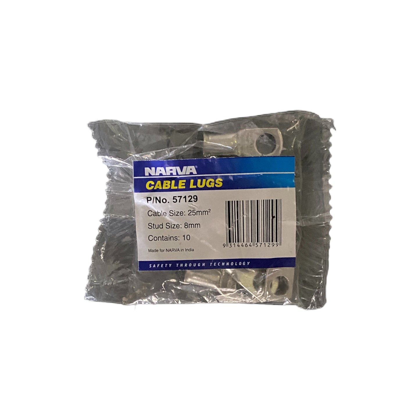 57129 Narva Lug Pack-Cable 8mm Stud X 3B&S (10 Pack) | Genuine Narva Electrical