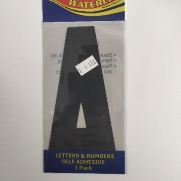 54721A Boat Letter A Black 6" Pack of 2 | Vessel Identification Stickers