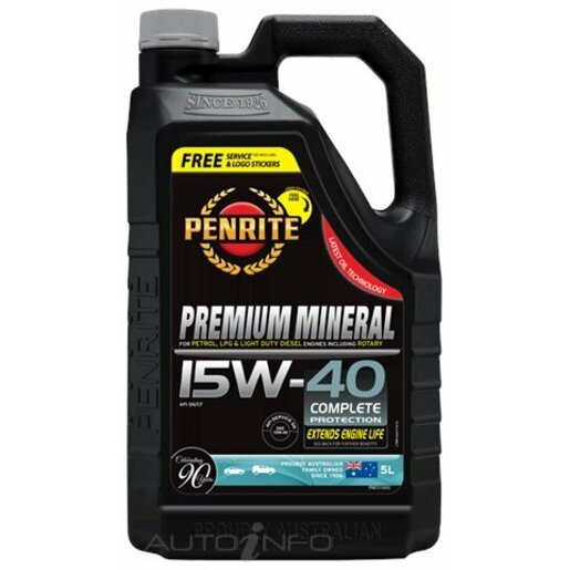 PMO15005 Penrite Premium Mineral 15W-40 5L | Genuine Penrite Lubricants