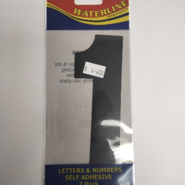 547211 Boat Number 1 Black 6" Pack of 2 | Vessel Identification Stickers