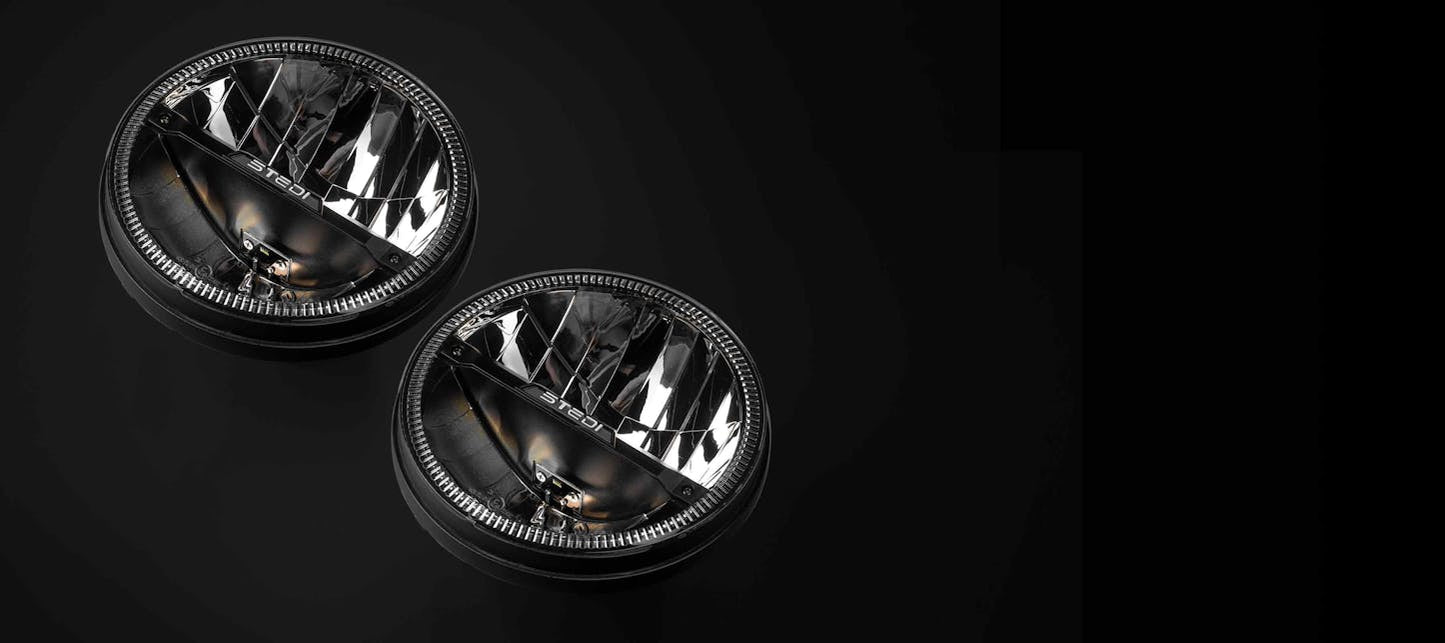 LED-HOMAGE-7-PAIR Homage 7 Inch LED Headlight - Black (Pair) | Genuine STEDI Product