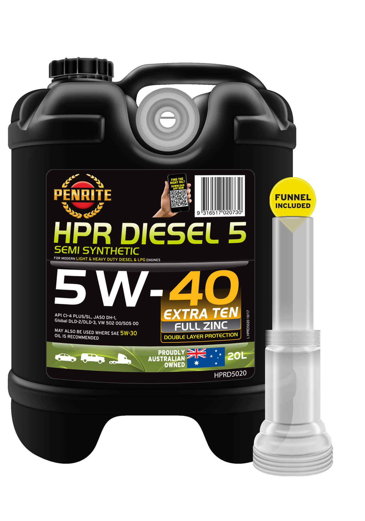 HPRD5020 Diesel Semi Synthetic 5W40 20L