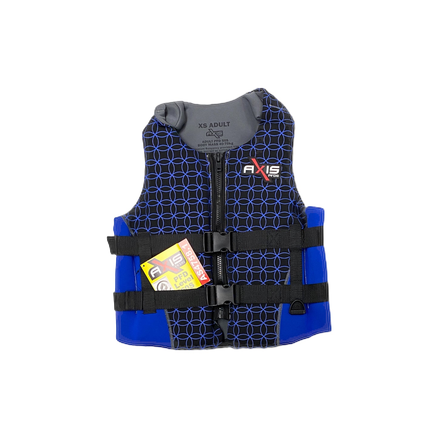 603464B Axis Neoprene PFD LEVEL 50S XS Adult Blue | Marine Safety Gear