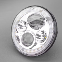 LEDMOTO-IRIS-7 STEDI 7 Inch Iris Chrome LED Headlight | Genuine STEDI Product