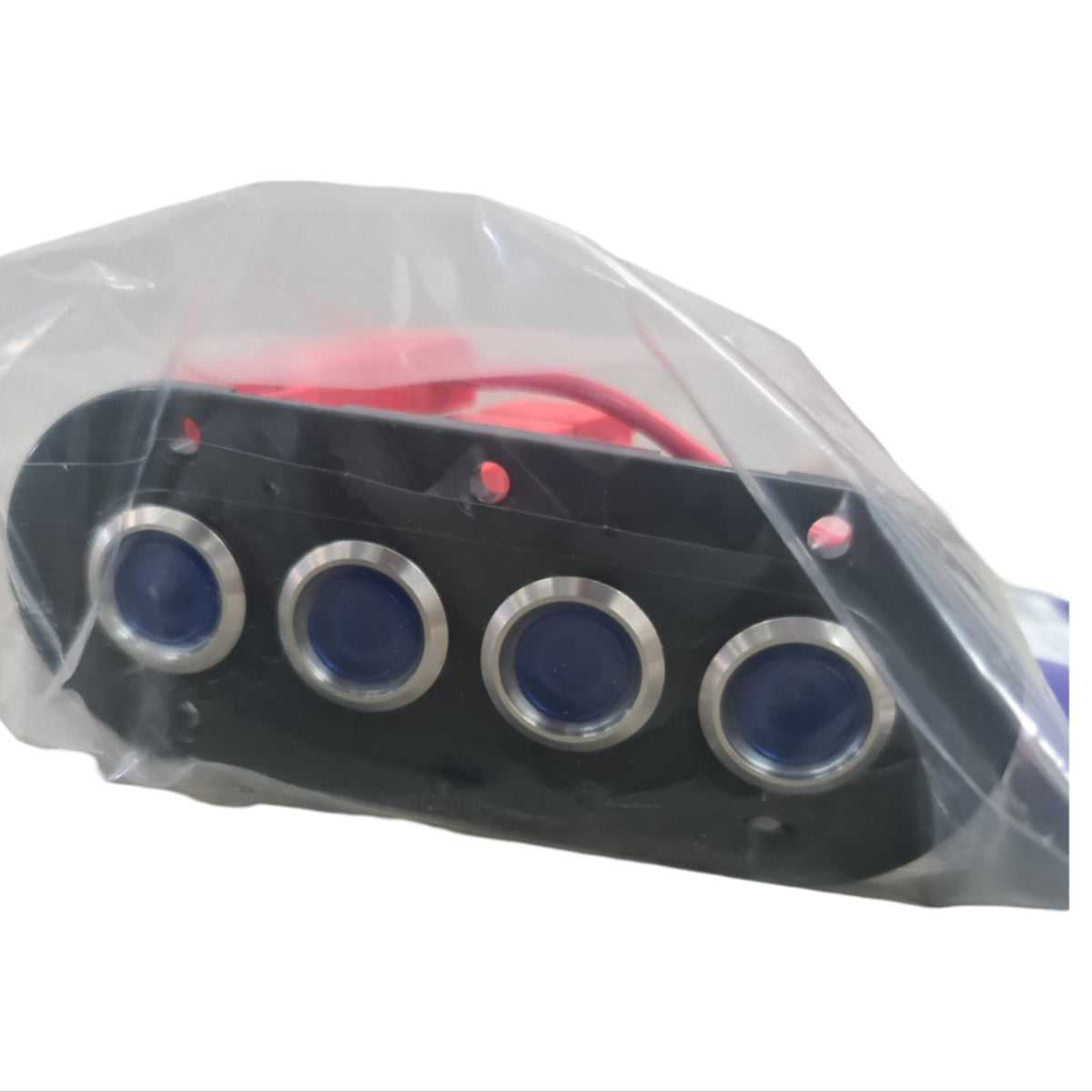709660 Panel Blk SS 4 Gang Blue LED 15Amp | Marine Electrical Part