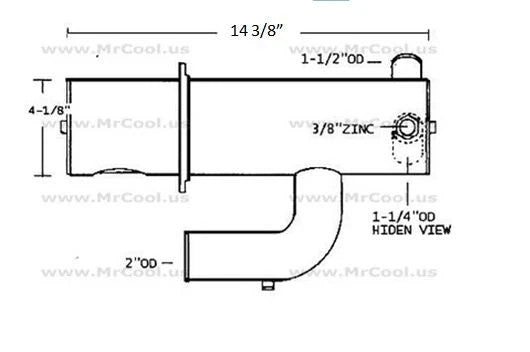 NA004490 Aftermarket Perkins 6.354 Short Heat Exchanger 14-3/8 in | Sawley's Select Marine Parts
