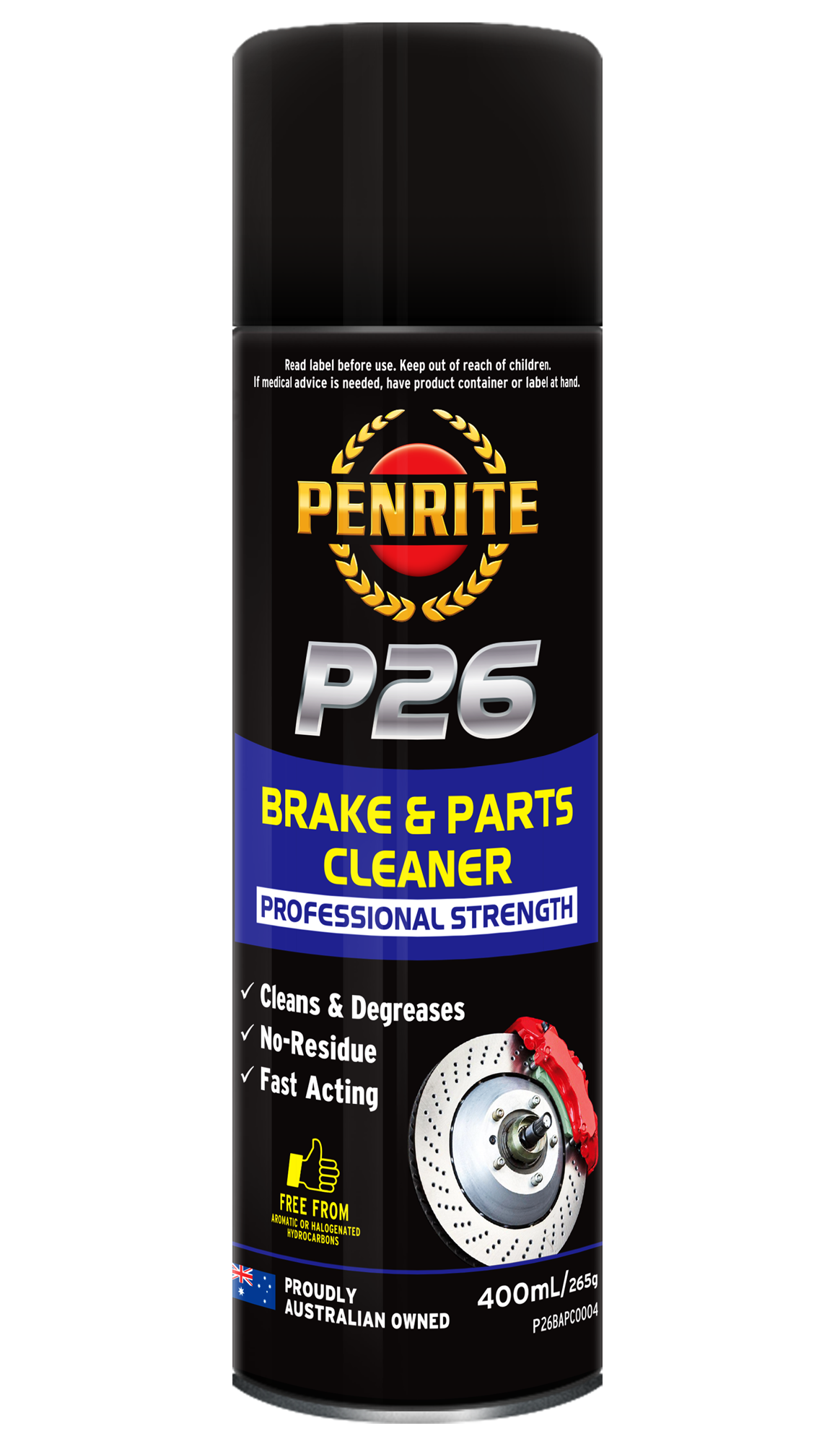 P26BAPC0004 Penrite P26 Brake & Parts Cleaner 400mL | Genuine Penrite Lubricants