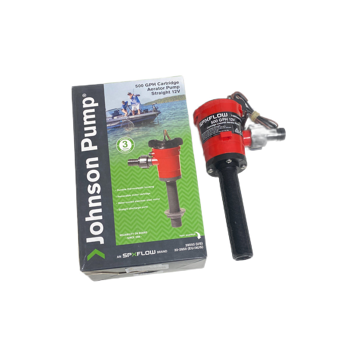 183840 Johnson 500GPH Aerator Pump - Straight | Marine Pump & Fitting